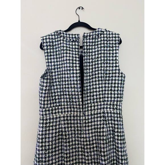 New Veronica Beard Julie Sleeveless Tweed Dress in Blue/Pinegrove Multi sz 12 - Picture 8 of 10